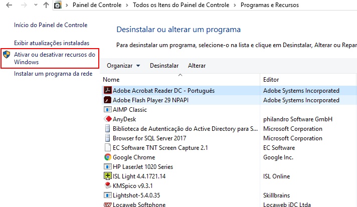 Acessar Recursos do Windows